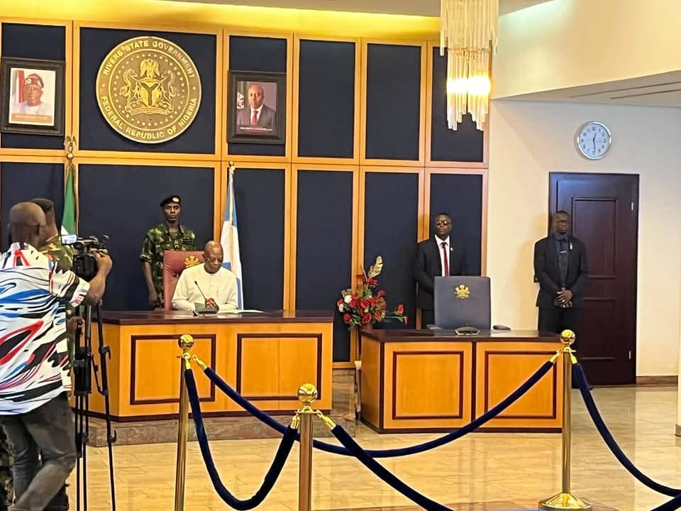 Rivers Sole Administrator Ibas Arrives Government House, Meets Officials